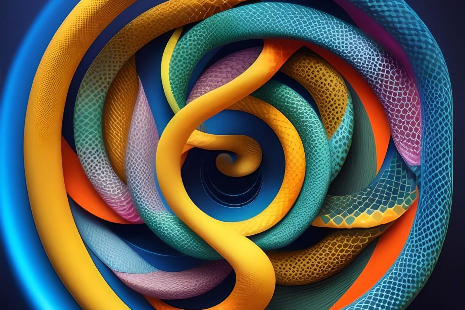 Python snakes abstract art